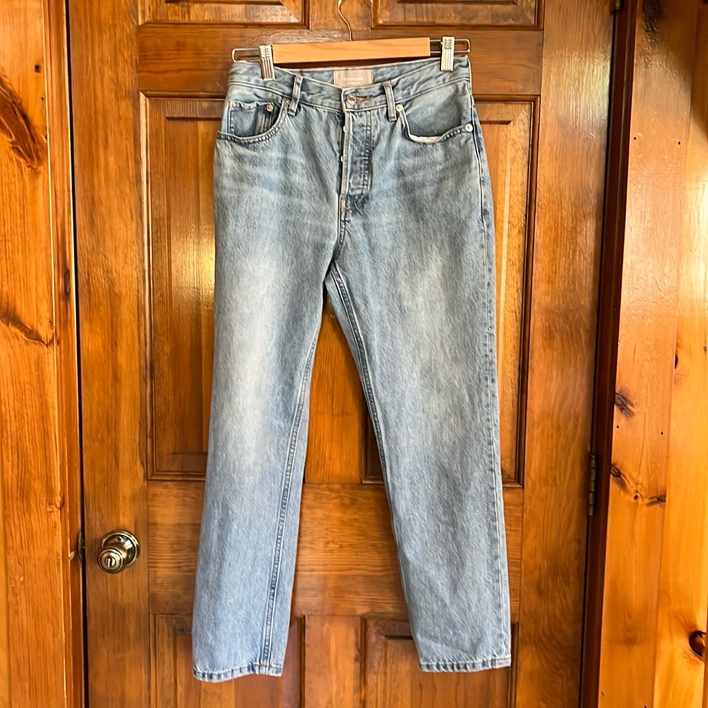 Everlane The 90's Cheeky Crop Straight High Rise Button Fly Jeans Size 26